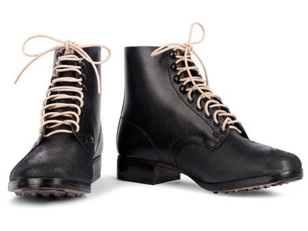 Schnurschuhe M37 - German ankle boots - repro - blackened