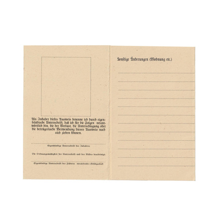 Bund Deutscher Mädel Mitgliedsausweis - repro, unfilled