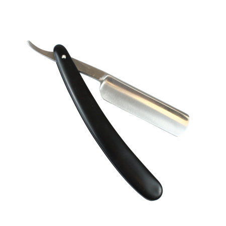Straight razor with a black handle
