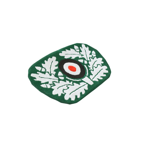 Crusher cap cockade, WH, Bevo, dark green background - folded