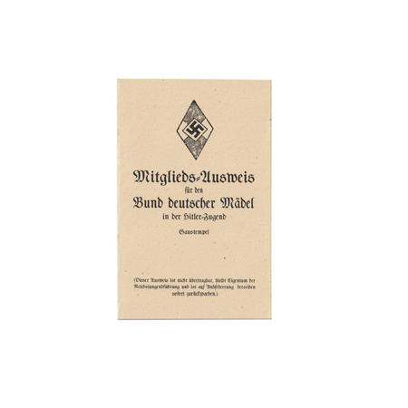 Bund Deutscher Mädel Mitgliedsausweis - repro, unfilled
