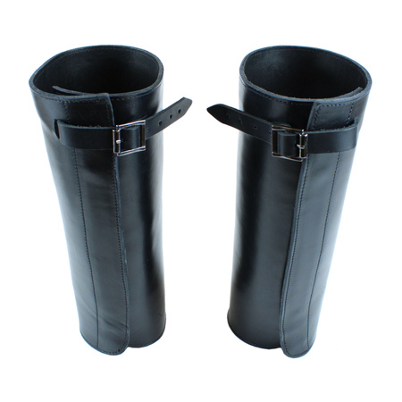 Black leather gaiters - replica