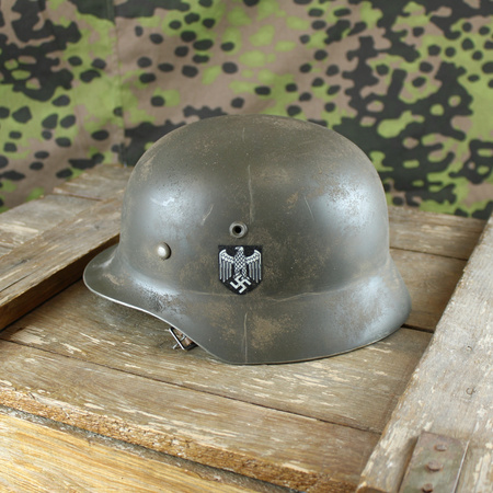 M40 Helmet, with eagle, aged - aluminium textured [custom]