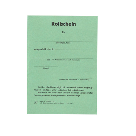 Rollschein - replika