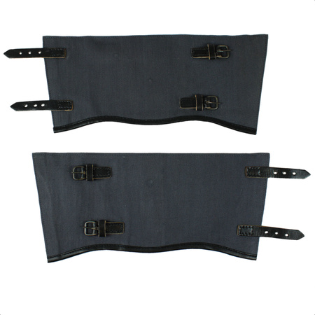 German LW gaiters - early war version, black dyed leather - repro