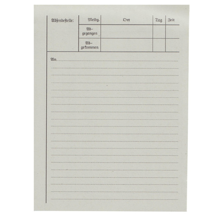 Meldeblock, report notebook - replica