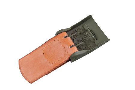 WH/LW leather tab for belt - brown - repro