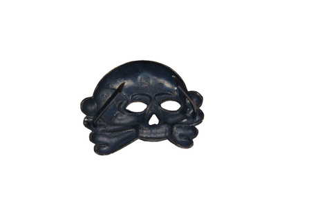 SS visor cap skull - early type - antique effect - repro