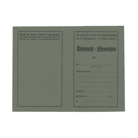 WH Führerschein, driver's license - repro
