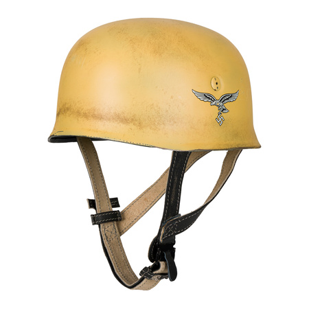 Stahlhelm M38 for LW paratroopers, sand camo with LW decal, slightly aged