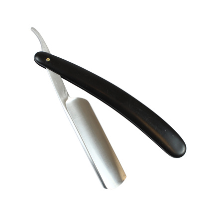 Straight razor with a black handle