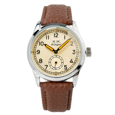 German Kriegsmarine service watch, brown strap - Ailager® replica