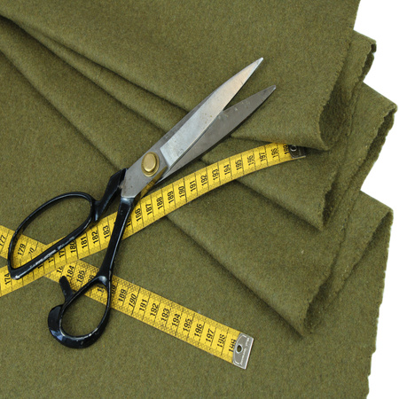 Polish Khaki 39 wool fabric, 370 g/m2 - 1,5 m width