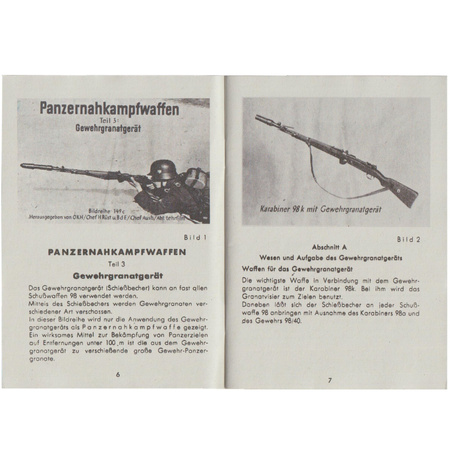 Panzernahkampf Waffen Gewehrgranatgeratmanual - repro