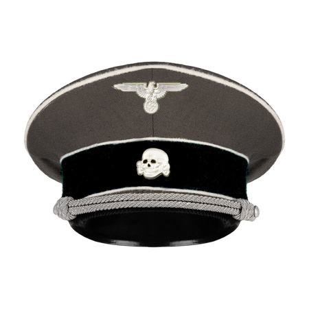 Waffen SS officers Schirmmütze - gabardine cap with insignia - repro