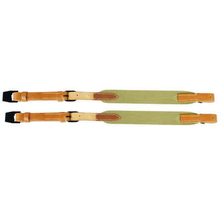 Carrying straps for Thermoflasche/Funkstelle, leather-canvas strap, pair - repro