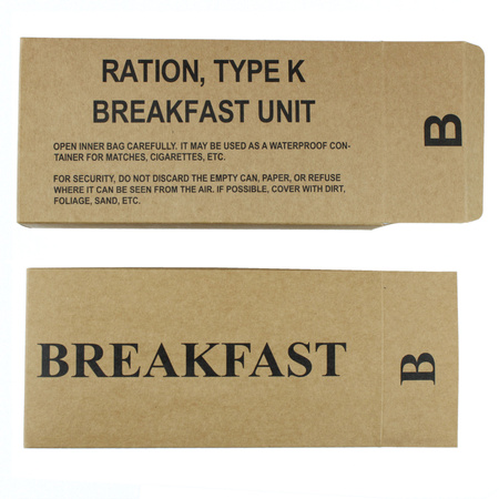US food ration pack Type K, Set B (Breakfast) - Replica