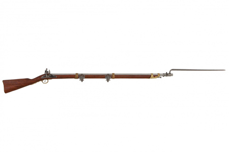 FLINTLOCK RIFLE WITH BAYONET, FRANCE 1806 non-firing replica - repro