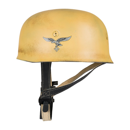 Stahlhelm M38 for LW paratroopers, sand camo with LW decal, slightly aged