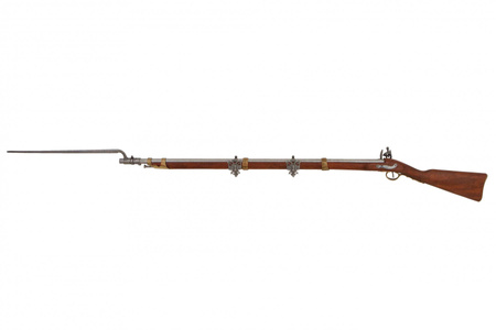 FLINTLOCK RIFLE WITH BAYONET, FRANCE 1806 non-firing replica - repro