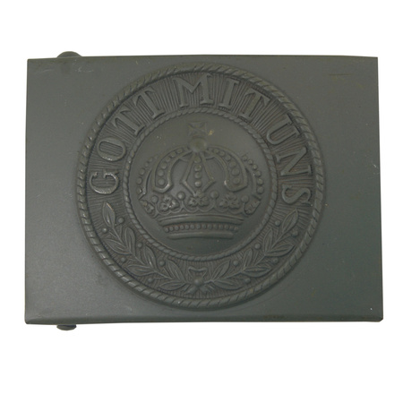 M15 Prussian belt buckle , steel, feldgrau - repro