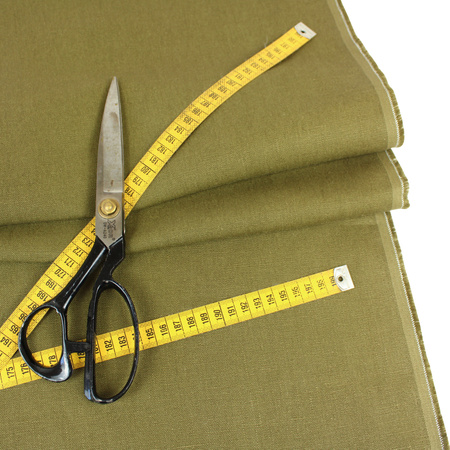 Polish Khaki 39 linen fabric, 330 g/m2 - 1,45 m width