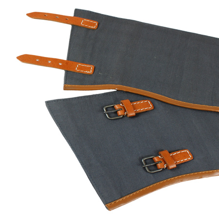 German LW gaiters - early war version, brown dyed leather - repro