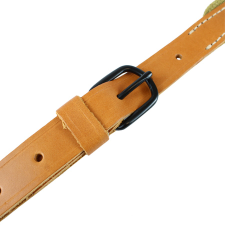 Carrying straps for Thermoflasche/Funkstelle, leather-canvas strap, pair - repro
