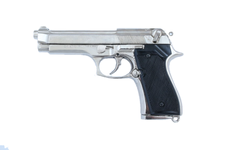 Denix 1254/NQ, Beretta 92 non-firing replica, nickel-plated version