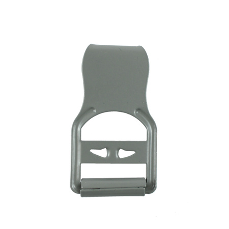 Steel buckle-hook for harness, matte gray - repro