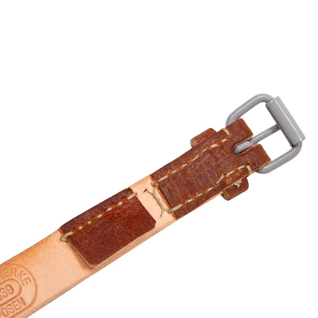 Tent quarter/Equimpent strap with button - brown - repro