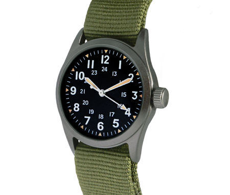 US Army Service Watch, Vietnam, green strap - Ailager® replica