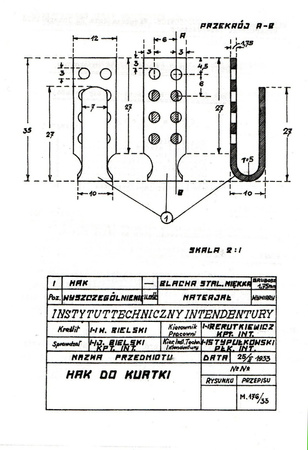 Uniform hook wz. 36/38 - steel, galvanized