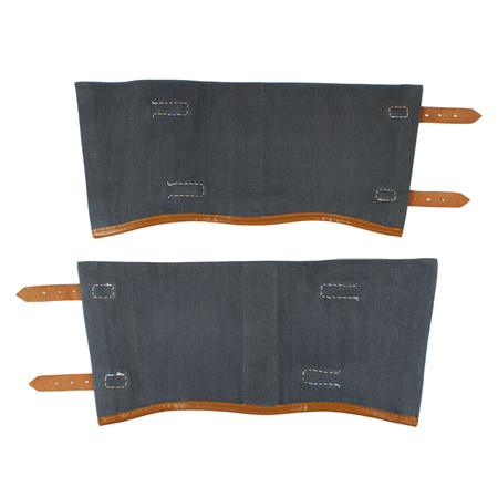 German LW gaiters - early war version, brown dyed leather - repro