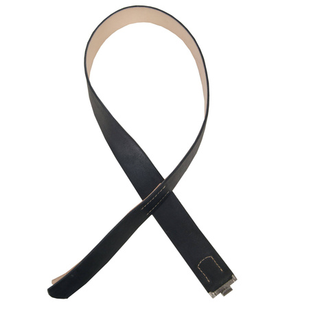 WH/SS Feldkoppel - black leather belt, aluminium hook - repro