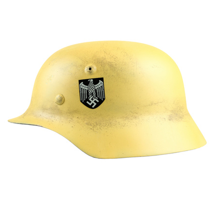 Stahlhelm M40 helmet with WH decal, DAK camo, sightly aged