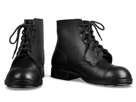 British Ammo Boots - black leather - repro