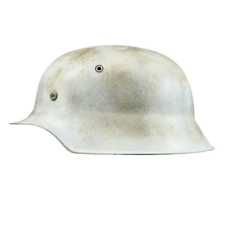 Hełm WH/SS Stahlhelm M42 w kamuflażu zimowym, lekko postarzony