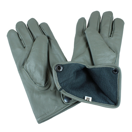 Winter gray leather field gloves - replica