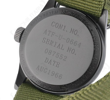 Zegarek służbowy US Army Service Watch, Wietnam, nylonowy pasek - replika