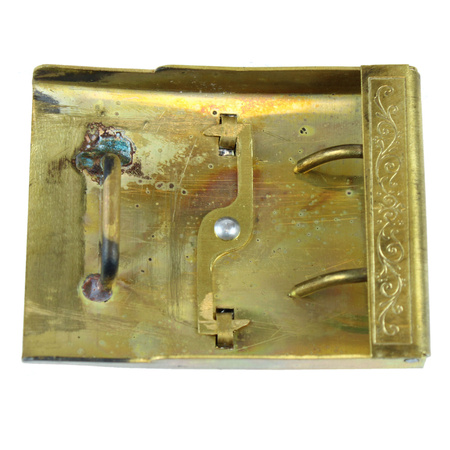 Austro-Hungarian M15 officers brass belt buckle, attached emblem - repro