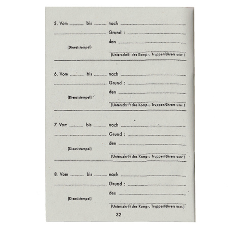 Waffen-SS Soldbuch - repro, unfilled