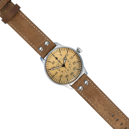 Niemiecki wojskowy zegarek Luftwaffe Aviator Service Watch, brązowy - replika Ailager®