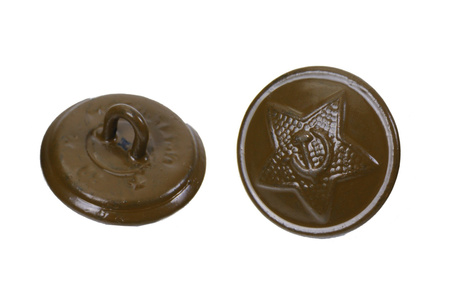 M1936 large uniform button - khaki - surplus