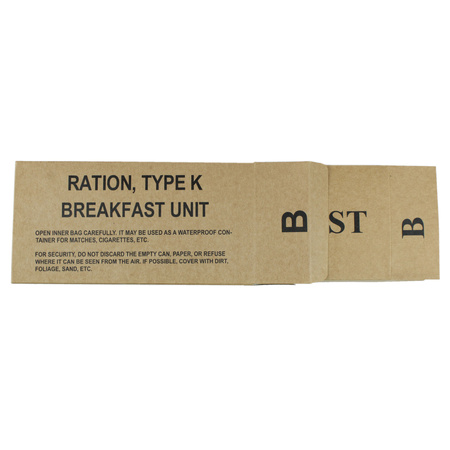 US food ration pack Type K, Set B (Breakfast) - Replica