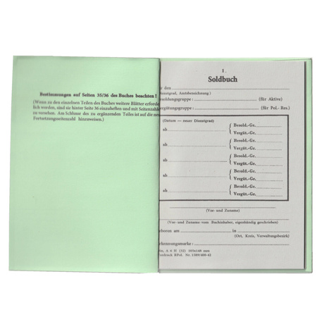 Polizei Soldbuch - repro, unfilled