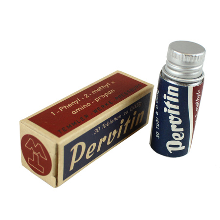 Pervitin tube, civil package - replica