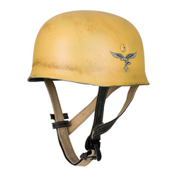 Hełm spadochronowy Stahlhelm M38 LW piaskowy, leko postarzony z kalkomaniami