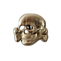 SS-Totenkopf, czaszka metalowa, antykowana - replika