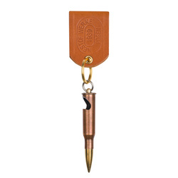 Brelok do kluczy duży, skórzany z nabojem